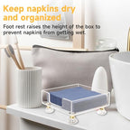 Acrylic Napkin Holder with Feet, LUVCOSY Acrylic Cocktail Napkin Holder, Clear Napkin Tray, Unique Crystal Feet Design, Napkin Dispenser for Table, Bar, Kitchen, Dining Room, 7x7 Inches - Square - color: White, size: Square
