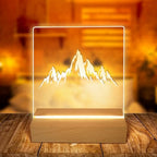 Led Light Display Base - 4pcs Rectangle LED Display Stand with Dimmable Warm Light Lamp, Wood Art Lights Display Pedestal for Crystal Glass Resin Art Home Decor