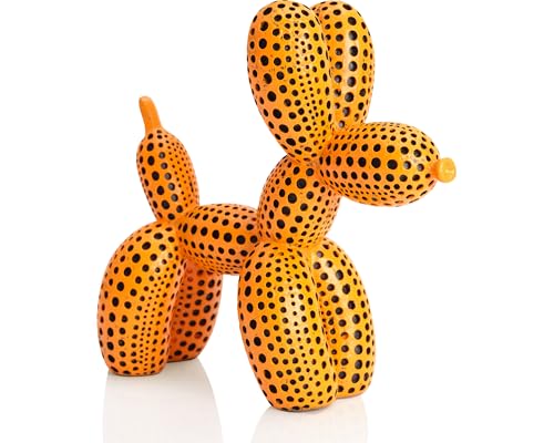 Balloon Dog Statue Decor Polka Dot Dog Cool Stuff to Put on Shelves, Orange Balloon Dog Statue Decoration Fun Paperweight, 5 inch Versatile Color Options - color: Orange