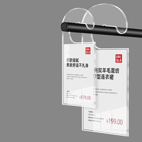 2 Pack Label Holder Price Tag Displays Sign Holder Data Card Holder Ads Display Stand for Retail Store Clothing Price Tag (L (A5) 148*210mm/5.83*8.27inches) - size: L (A5)148*210mm/5.83*8.27inches