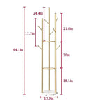 Gold Coat Racks Freestanding with 9 Hooks, Metal Coat Stand with Heavy Marble Base, Entryway Coat Tree Hanger, Purses Racks - style: Coat-13''W