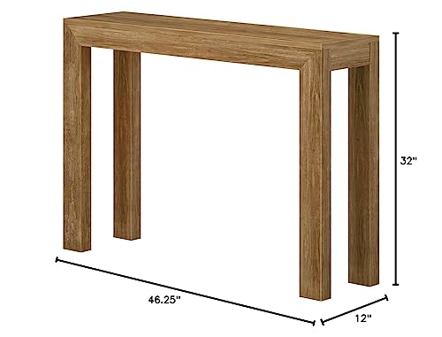 Plank+Beam Modern Solid Wood Console Table, 46 Inch, Sofa Table, Narrow Entryway Table for Hallway, Behind The Couch, Living Room, Foyer, Easy Assembly, Pecan - color: Pecan, size: 46 Inch