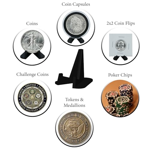Pineapple Coin Display Stands Holder, Challenge Coin Display Stand, Small Easel Stand, Holder Stands for Challenge Coins, Medal, Poker Chip, Collectors (10 Pack)