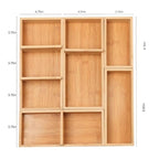 Bamboo Drawer Organizers Set with Removable Dividers, 5PCS Adjustable Multi-Use Wood Storage Organizers(5-9 Grids), Desk Drawer Tray for Bathroom, Office, Dresser, Storage Box for Jewelry, Makeup - size: 5-9 Grids