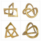 Modern Geometric Round Sculpture Gold Knot Statue Decor Tabletop Sculpture and Figurines Round Decorative Ornaments Knick Knacks Home Decor for Shelves Coffee Table Bookshelf Decoration Gifts - style: round
