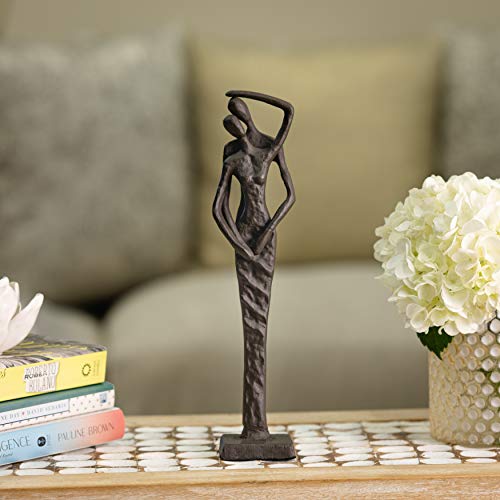 Danya B. Modern Abstract Metal Art Shelf/Table Decor - Decorative Cast Iron Figurine - Embracing Couple Sculpture