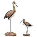 Rustic Wood Crane Nautical Decor, Tabletop Crane Decoration for Home, Beach & Coastal Themed Mediterranean Decor (S&L) - size: Set (Small & Large)
