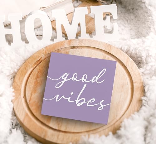 SRADMO Botanical Eucalyptus Leaves Wood Box Sign Desk Decor, Rustic Eucalyptus Leaves Wooden Block Box Sign Decoration For Home Office Shelf Table Decor (Purple) - color: light purple, size: 5″×5″