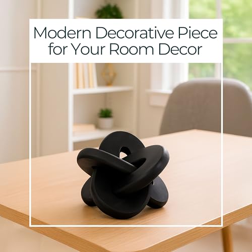 Home Decor and Bathroom Decor Sculpture - Room Display with Statues and Ornaments for Office Styling, Bookshelves or Living Room Decor Accent - Modern Coffee Table Arrangement - 11", Brown - color: Black, size: 10.0" H