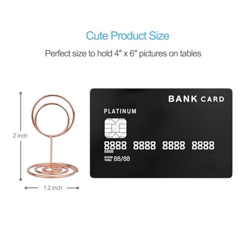 Jofefe 20Pcs Table Number Holders, Place Card Holder, Mini Table Card Holders, Cute Picture Holder Photo Holders for Wedding Reception Party, Table Centerpieces (Rose Gold) - color: Rose Gold