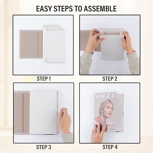 PROBENEX Warm Mocha Faux Decorative Books Set of 4 – Modern Farmhouse Brown Coffee Table Book Stack | Rustic Neutral Shelf Decor for Cozy Living Room, Bedroom & Country Modern Home Styling - color: Mocha_medium