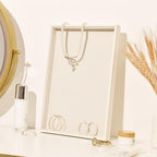 Beige Velvet Jewelry Tray for Drawers Black Jewelrys Display Tray Stackable Jewelry Organizer Trays for Necklace Bracelet Ring Watch (2 Pack) - color: Beige