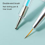 Nail Art Brushes 9Pcs Kit - Painting, Liner, Dotting Tools for Salon - color: b-9pcs