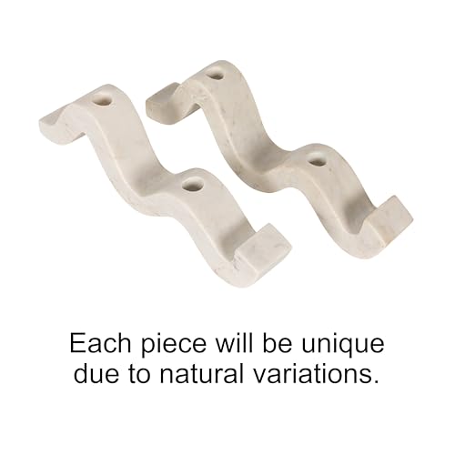 Bloomingville Marble Wave Double Taper Candle Holder, White - color: White