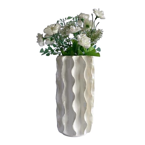 SEINHIJO Ceramic Flower Vase Modern Decor Sculpture Home Gift Statue for Tabletop Bookshelf Art 8.0 Inch - size: Large
