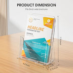 KTRIO Brochure Holder 6 x 9 inch, Acrylic Flyer Holders Stand Display, Clear Stands for Pamphlet, Literature, Magazine, Booklet, Menu, Desk & Wall Mount, 2 Pack - size: 6" x 9", style: 2 Pack