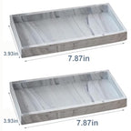 2PCS 7.87” L x 3.93” W Silicone Soap Dispenser Trays, Bathroom Sink Vanity Tray for Dresser Tops, Toilet, Tray for Scrubber, Lotion Bottles, Perfume, Jewelry, Candle, Key Trinket Ring-White Marble - color: Marble Gray（2pcs Small 7.87”）