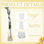 Hand Made Blown Art Bud Glass Vase Single Stem Cylinder Vases Decorative Glass Bottles for Flowers Centerpieces Wedding Party Home and Office Décor
