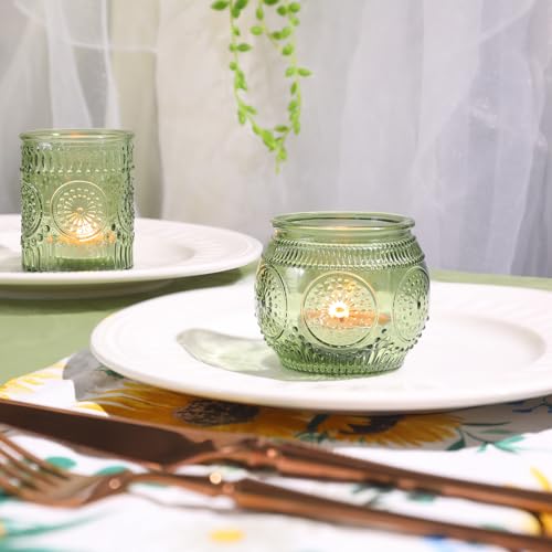 30pcs Assorted Green Votive Candle Holders Bulk, Fall Baby Wedding Shower Decorations,Tealight Candle Holder for Table Centerpieces Decorations, Boho Tea Party Decor, Bridal Shower Gifts for Guests - color: Green