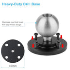 Aluminum Heavy Duty Drill Base Tablet Holder for Car,Tablet Mount for Truck,Commercial Vehicles,Dashboard,Boat and Wall Compatible with 4"-12.9" iPad Pro/Mini/Galaxy Tab//Phones,Large Case Friendly
