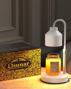 LISUNAR Electric Candle Warmer Lamp White, Candle Lamp Warmer with Timer, Wax Warmer Lamp for Jar Candles, Adjustable Height Candle Light Warmer with 2 Bulbs - color: White-A1