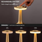 O’Bright Portable LED Table Lamp with Touch Sensor, 3-Levels Brightness, Rechargeable Battery Up to 48 Hours Usage, Night Light for Kids Nursery, Nightstand Lamp, Bedside Lamp (Gold) - color: Gold
