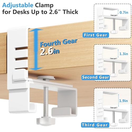 Litwaro Under Desk Cable Management Tray No Drill, 40.6" Cord Organizer with Clamp for Standing Desk, Premium Fabric Cable Tray with Wire Management for Office Home, White - color: White, size: Extra Large (40.6"L x 5.9"W)