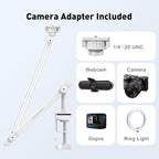 AboveTEK Tablet Stand Holder for Desk & Bed, Aluminum iPad Holder Arm with 360° Rotating Clamp, Adjustable Phone Stand Compatible with 4.7"-13.5" iPad Pro/Air/Mini, iPhone, Galaxy Tab- White - color: White