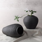 Rustic Farmhouse Flower Vase - 13.4 Inchs Large Black Ceramic Vase, Pampas Grass Vase, Modern Farmhouse Decor Vase for Home Decor, Dining Table, Entryway, Centerpiece, Living Room, Shelf Decorative - size: Large