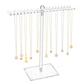 OAOLEER Acrylic Necklace Organizer， Clear Necklace Holder Stand， Jewelry Organizer Display Hanger Rack with Bilateral Hooks for Necklaces Pendant Bracelets Ring - size: Tall 11.6In