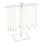 OAOLEER Acrylic Necklace Organizer， Clear Necklace Holder Stand， Jewelry Organizer Display Hanger Rack with Bilateral Hooks for Necklaces Pendant Bracelets Ring - size: Tall 11.6In