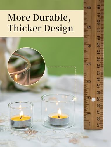 Romadedi Votive Tealight Candle Holders - 12 pcs Clear Glass Tea Light Holders Bulk Small Table Centerpieces Wedding Decor Party Dinner Home Decorations Festivals Christmas - color: Clear, size: S-6pcs+L6pcs