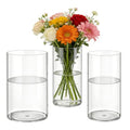 3 Pack Acrylic Cylinder Vases, Non-breakable Vase for Centerpieces, 8 inch Tall Clear Flower Vase Bulk Floating Candle Holder for Wedding Table Home Decor and Party - size: 3 Pack(4''W x 8''H & 5''W x 8''H & 6''W x 8''H)