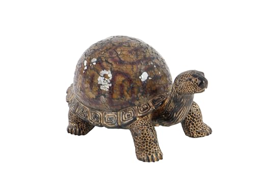 Deco 79 Polystone Turtle Decorative Sculpture Home Decor Statue, Accent Figurine 11" x 6" x 6", Brown
