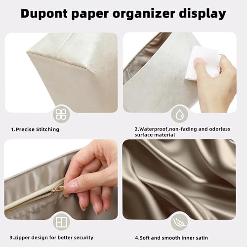 DGAZ Lightweight Purse Organizer Insert for The Row Ns Parker Tote S/M/L, Silk DupontPaper Inner Bag for Luxury Bag (Small, Gris Tourterelle) - color: Gris Tourterelle, size: Small