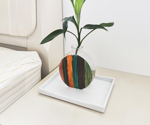 Small White Serving Tray (8.5 x 6.3 inch) for Serving Accessory, Spa, Coffee, Drinks, Wine, Tea, Bar, Party, Seasoning, Perfume or Display Use. - color: White-1 Tray, size: 8.5" x 6.3" x 0.8"