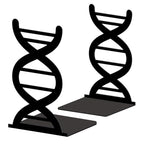 Peacoblue Metal Bookends for Shelves, Modern Decorative Heavy Duty Study Book Ends Stoppers for Office Desk Shelf, Room 5.3"x4.3"x7.9" Cast Iron Tall Bookends 1 Pair (DNA and Gene) - style: DNA and Gene
