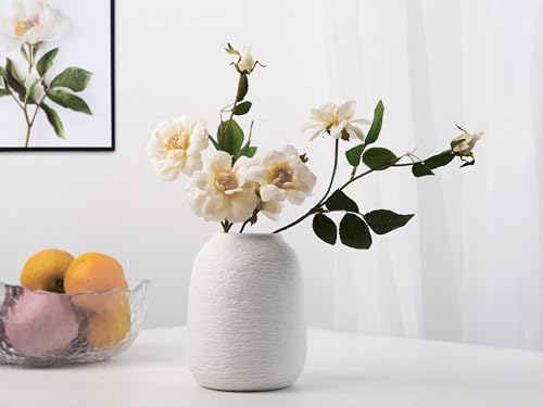 Ceramic Vases, White Vases, Minimalist Vases, Home Decor Vases, Fits Everywhere, Also Gifts for Christmas, Independence Day and Other Holidays, 5.9 Inch. (White) - color: White