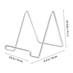 2pcs Modern Minimalist Metal Display Stand for Home Decoration Sturdy Book Holder and Showpiece Rack for Magazines Plates and Frames Finish
