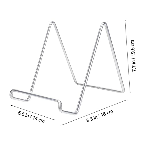 2pcs Modern Minimalist Metal Display Stand for Home Decoration Sturdy Book Holder and Showpiece Rack for Magazines Plates and Frames Finish
