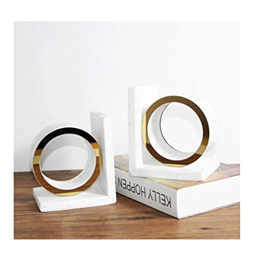Heavy-Duty Bookends Light Luxury Book Ends Simple Art Book Stopper Suitable for Office Home Desktop Finishing and Storage (Color : A)