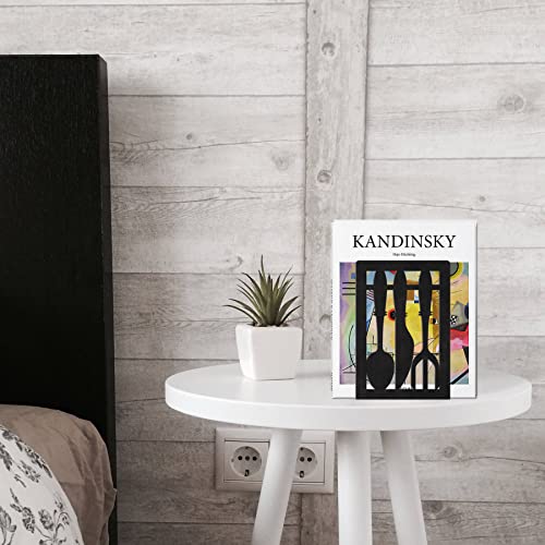 Book Ends,Metal Bookend,Bookend Decorative Heavy Book Ends for Shelves, Home Decorative Bookends for Heavy Books,Non-Skid Black Book Holder for Kitchen Housewarming Cooking Lover Gifts - style: Kitchen1