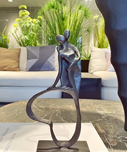 Eternal Love Cast Iron Sculpture, Romantic Couple Statue, Modern Metal Art, Wedding Anniversary Engagement Valentine's Day Gift - style: Eternal Love