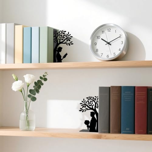 Tree of Life Bookends Decorative Metal Bookends Couple Book Ends for Shelves Reading Decor Bookshelf Decor Book Organizer for Desk Bookshelf Home Office Couples and Book Lovers Gift - style: Tree of Life Decorative Bookends