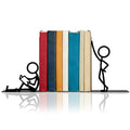 Metal Decorative Bookends, Cute People Design for Bookshelf Decor, Book Ends for Shelves, Ideal Gift for Book Lovers