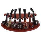 Natural Solid Rosewood Tobacco Smoking Pipe Stand Holder for 7 Pipes - Artisan Handcrafted Tobacco Pipe Rack Luxury Organizer| Natural Wood Grain Display & Collector's Storage Rack(Tobacco Pipe Not Included)﻿