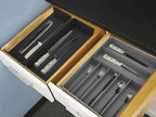 Simple Houseware Expandable Kitchen Drawer Flatware Organizer, Black/Gray - color: Black/Gray