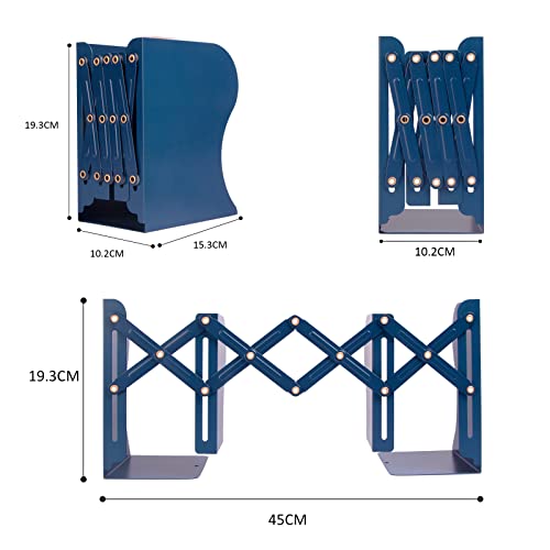 Aobopar Metal Bookends - Heavy Duty Book Holders for Shelves, Suitable for Office, Home and School Use (Dark Blue) - color: Dark Blue