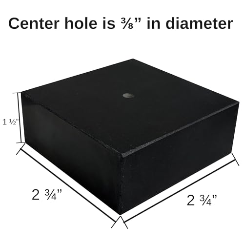 Premium Black Marble Display Base with Center Mount Hole – Polished Stone Pedestal Stand for Sculpture, Statue, Art, Awards, Lamps & Decor (2 3/4x2 3/4x1 1/2") - size: 2 3/4x2 3/4x1 1/2"