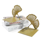 Ginkgo Leaf Metal Bookend, Botanical Leaf Veins Heavy Duty Book Stand, Home and Office Bookshelf Decorative End of The Book (Big Ginkgo Leaf) - color: Big Ginkgo Leaf
